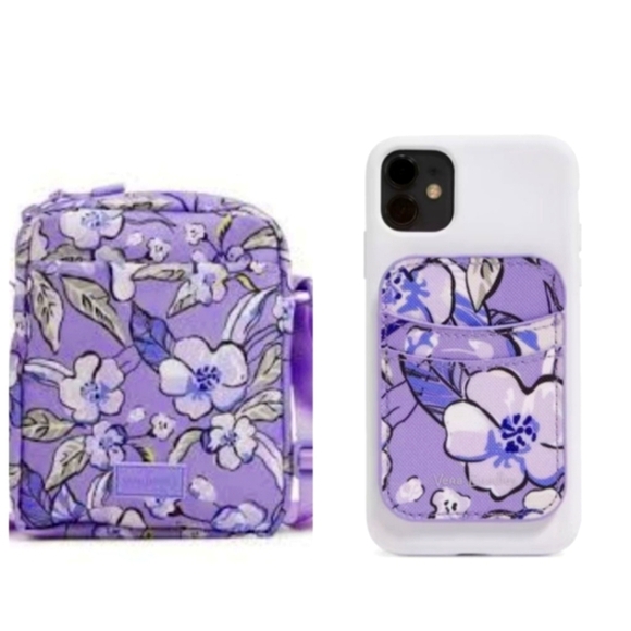 Vera Bradley Handbags - Vera Bradley Purple Floral Bag and Phone Case Set